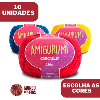 KIT com 10 Amigurumi 254 m e 125 g - Circulo (ESCOLHA AS CORES NO CHAT)