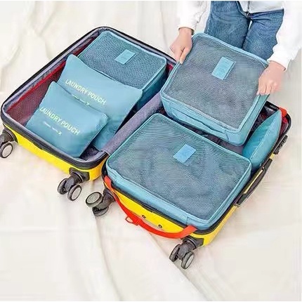 Imagem Kit 6 Bolsas Organizadoras Para Mala Roupas Bagagem Viagem Pronta Entrega