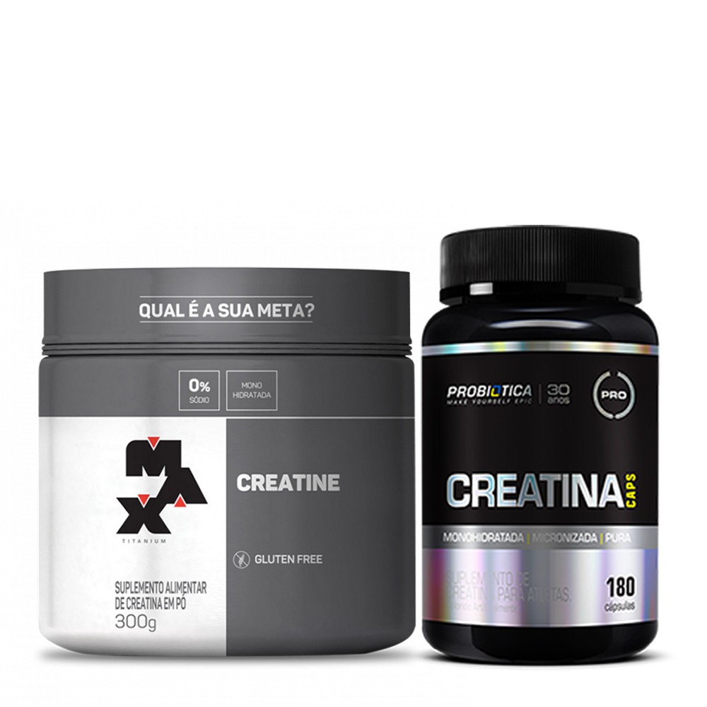 Creatina 300g Max Titanium + Creatina 180 Caps Probiótica | Shopee Brasil