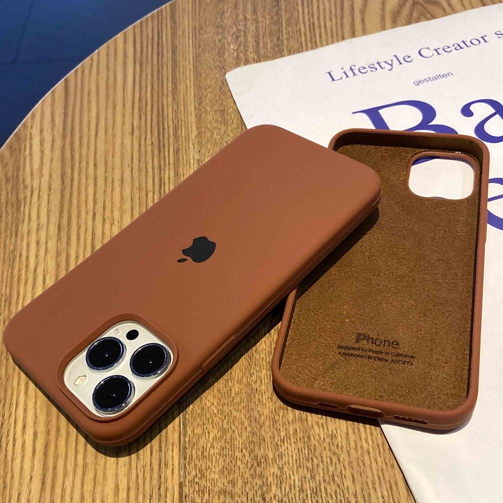 Capinha Flexível De Silicone Cor Marrom Capa Para IPhone 14Pro Max/11/12/13 Pro/X/Xr/Xs Max/6/6s/7/8 Plus/SE 2020