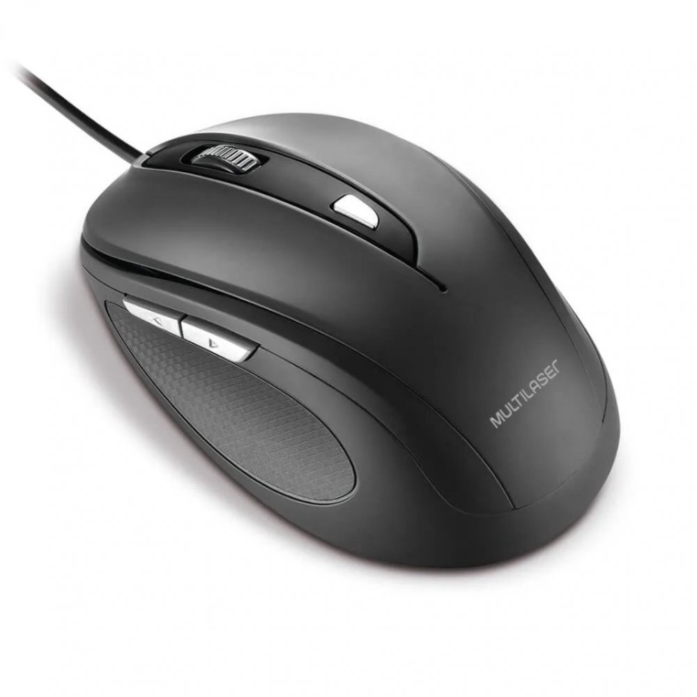 Mouse Multilaser Comfort 6 Botões Usb Preto - MO241 em Oferta na Shopee