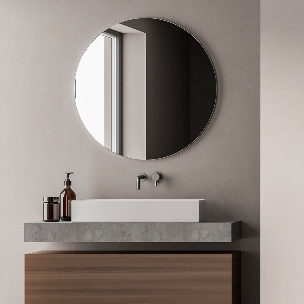 Espelho Redondo 30cm de Vidro Lapidado Para Banheiro Sala Quarto em Oferta na Shopee