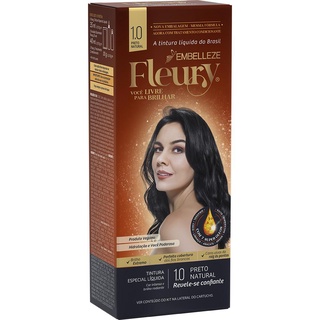 Tinta de cabelo fleury estrela confiante preto natural 1.0