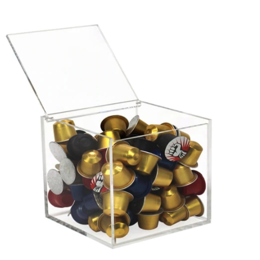 Caixa Porta Cápsulas Cubo De Acrílico Premium Top Nespresso Dolce Gusto Três corações