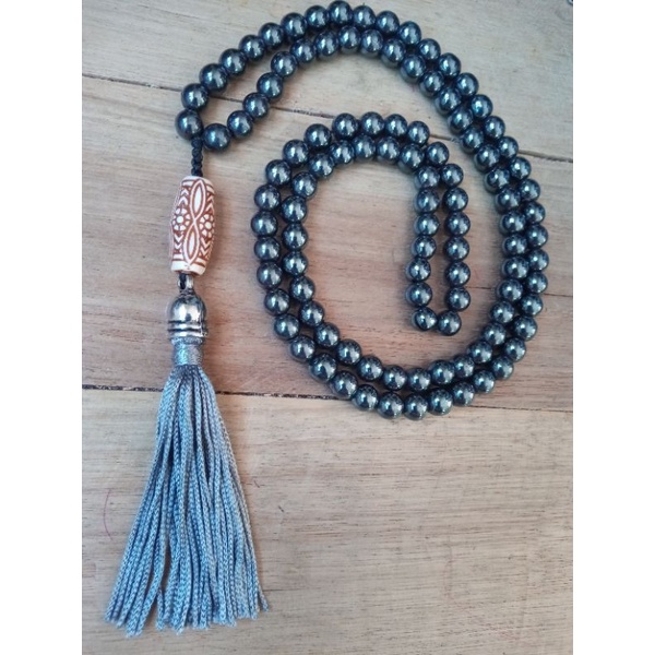 Imagem Japamala 108 Contas De Hematita Rosário Budista Ref:112