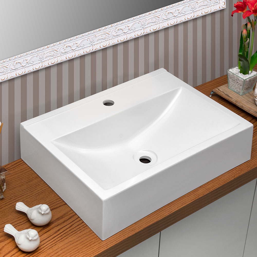 Cuba Pia para Banheiro Retangular Inspira Branca em Oferta na Shopee