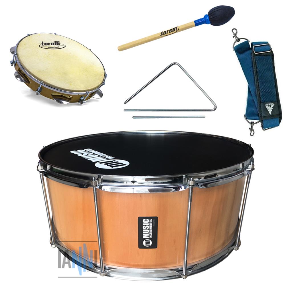 Kit Completo Instrumentos Forro Axe Zabumba Triangulo de Mao Pandeiro
