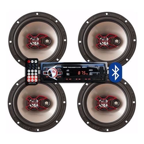Kit Som Bluetooth S10 Cd + 4 Alto Falante Bravox 200w - Automobiles