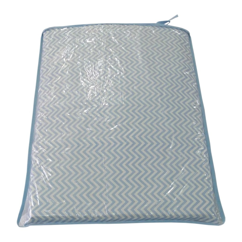 Trocador de Fraldas para Bebê Menino Azul Bebê e branco Chevron ZigZag Trocador de Espuma para comoda de Bebê Confortavél Menino