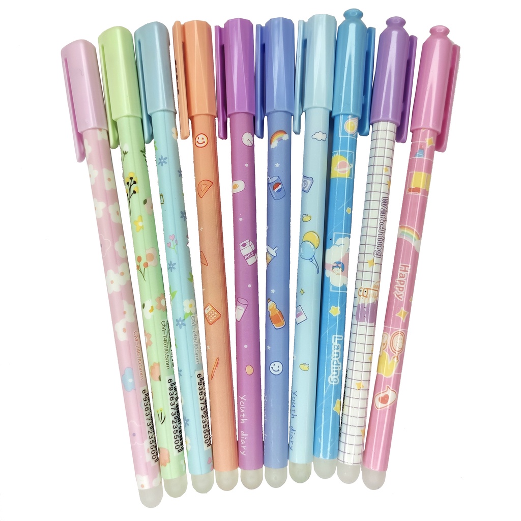 1un Caneta Gel Apagável ponta Fina 0.4 Estampada Papelaria Fofa Caneta que Apaga Fantasminha em Oferta na Shopee