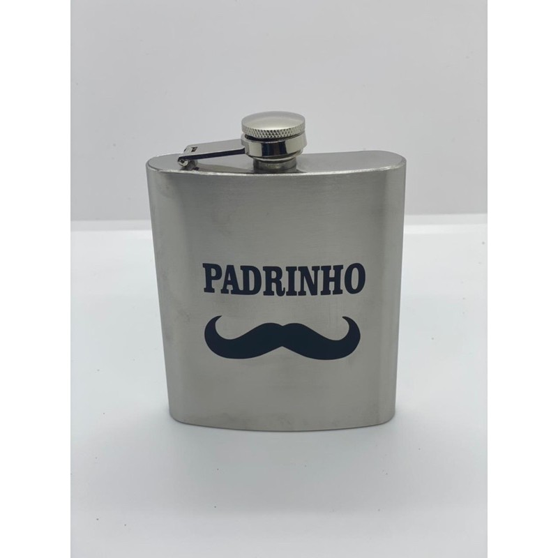 12 unid. Cantil Porta Bebida Kit Inox Whisky Pra Padrinhos