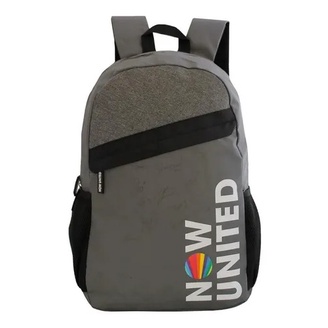 Mochila Escolar Passeio Now United Clio Style Cinza Costas G