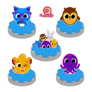 10 Apliques 3D Personagem Bolofofos Azul- Para Latinhas e Caixa Acrílica
