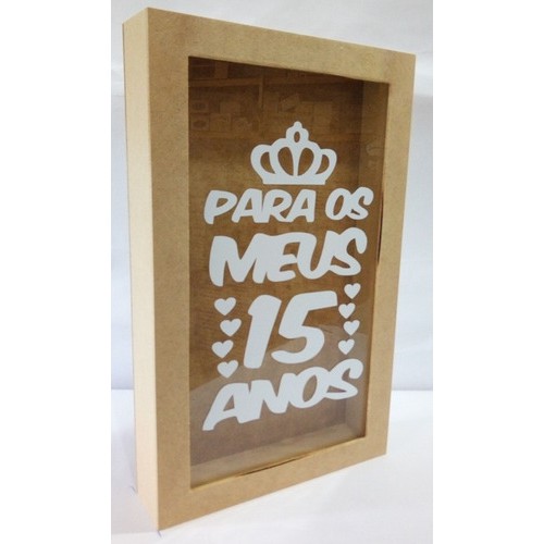 Quadro Cofre 27x17 Com Visor E Adesivo Para Meus 15 Anos