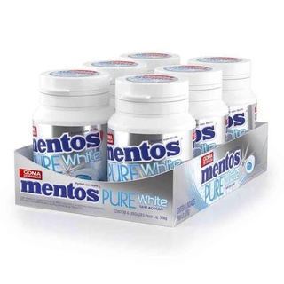 Display Com 6 Garrafas De Mentos Pure Fresh White- Chiclete 56g