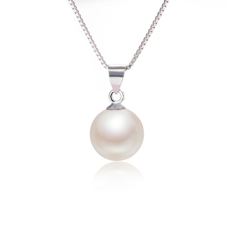 Colar de Pérolas da Moda Colar de Pérolas de 12mm Pingente de Pérolas de Corrente Cruzada de Prata para Meninas
