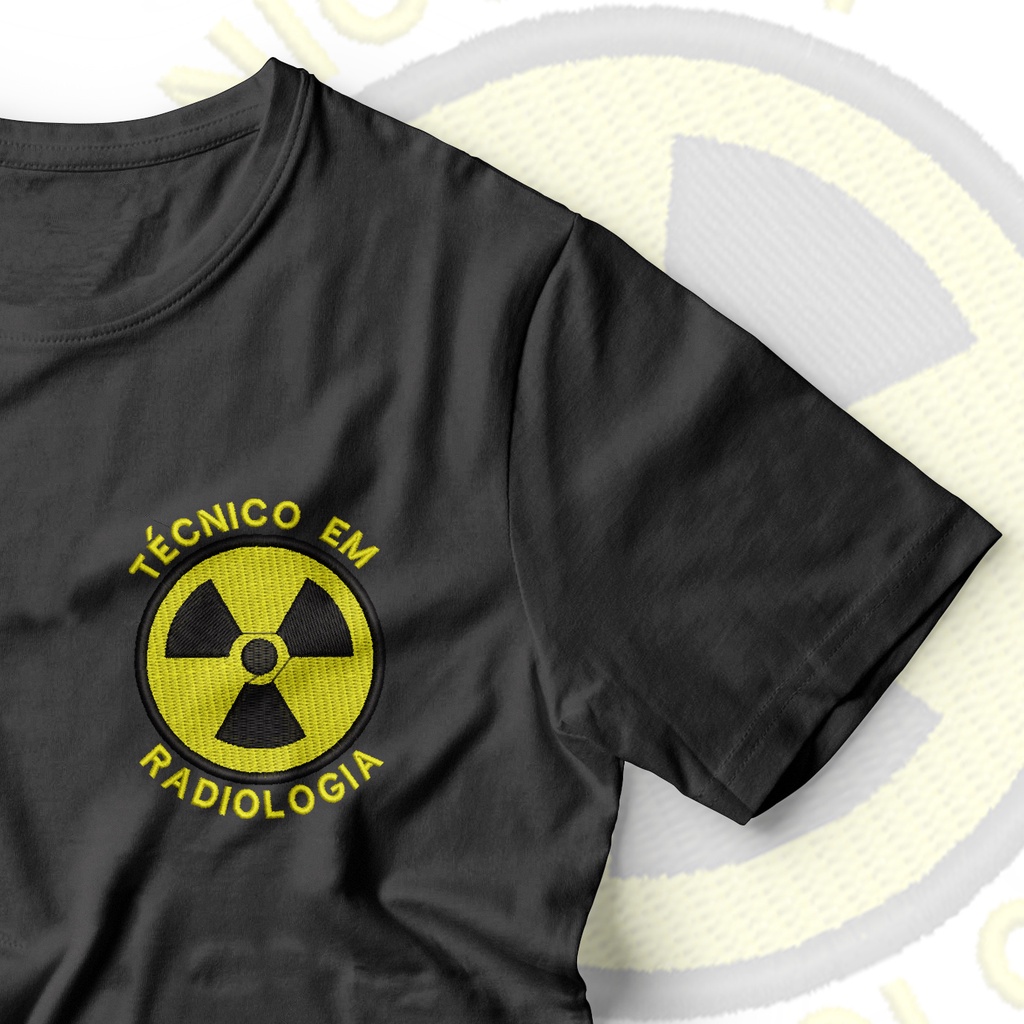 Camisa Técnico em Radiologia T-shirt Bordada em PV Premium Antipilling Camisa curso de Radilogia