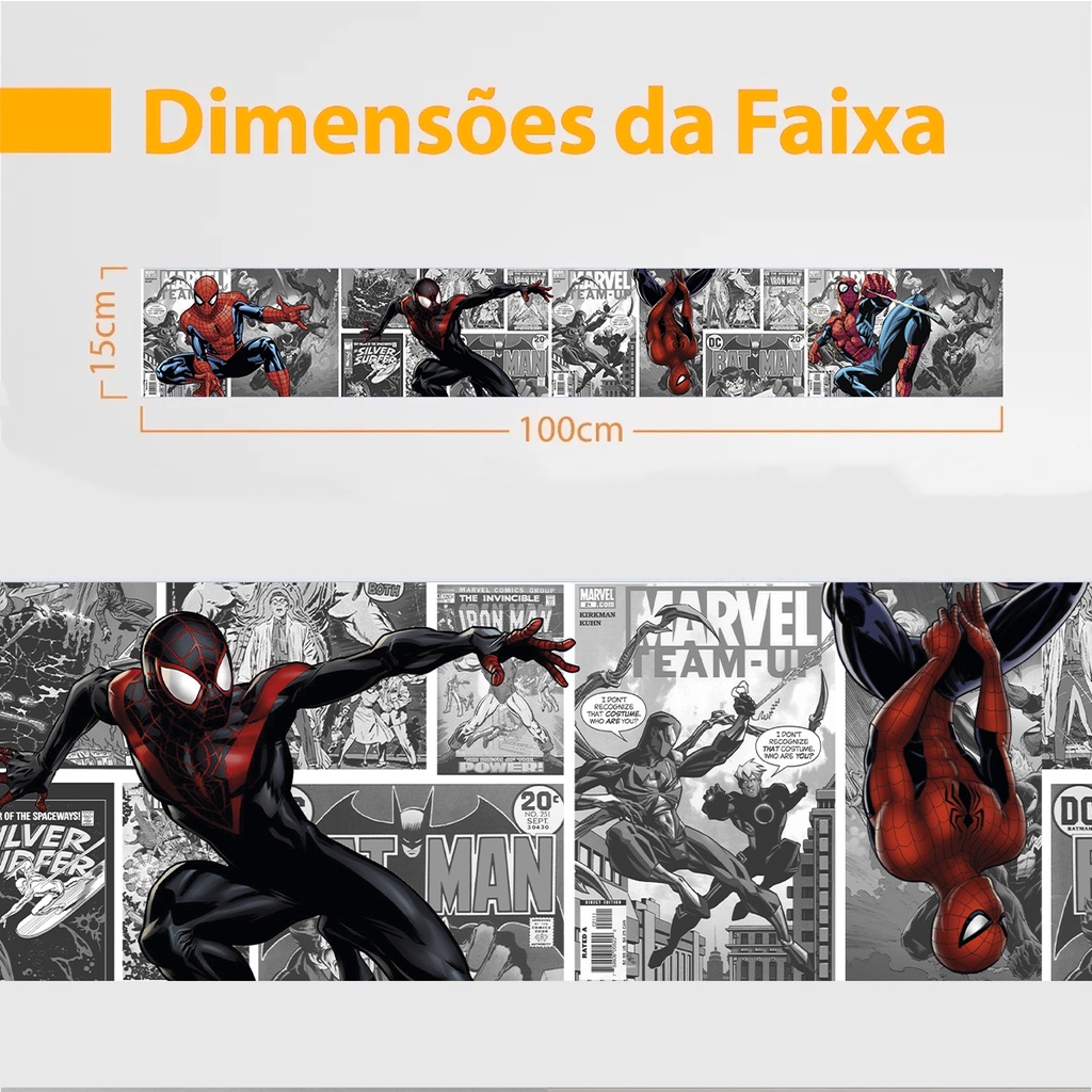 Faixa Decorativa Adesiva Teen Papel De Parede Homem-aranha