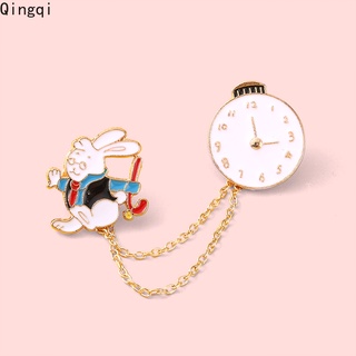 Broche De Corrente De Coelho Esmaltado Com Desenho De Animais/Joia Para Presente/Amigo