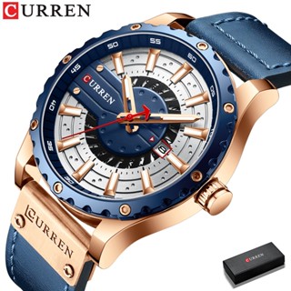 CURREN Men's Watches Top Brand Fashion Leather Casual Quartz waterproof 8374 em Oferta na Shopee