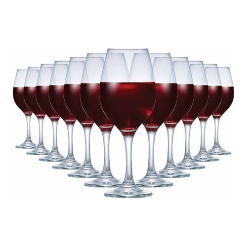 Kit Com 12 Taças De Vidro Para Vinho Tinto em Oferta na Shopee