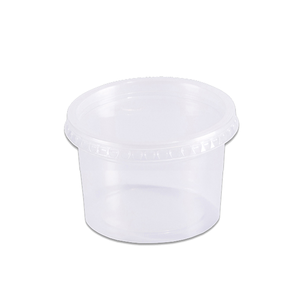 Pote Plástico Redondo Transparente Freezer/Microondas 145ml c/24 - Prafesta