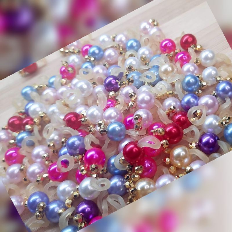 25 Pérolas Coloridas Penteado Pet Lacinho Pet Biju Jóias Pet Ponto de Luz Banho e Tosa