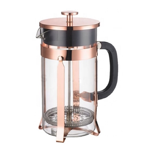 Prensa Francesa Cafeteira de Vidro 600ml Rose Cremeira