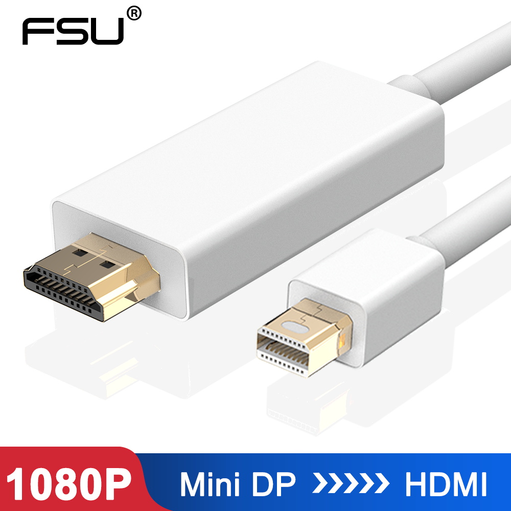 FSU 1.8m 3m Mini DisplayPort DP Para HDMI Compatível Cabo 1080P Display Port Adaptador Conexão Mackbook Projector Mac Surface