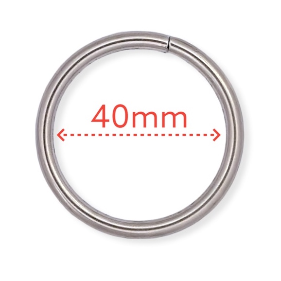 ARGOLA PRATA 40MM (10UND) - 4,0 CM Para Bolsas, Mochilas, Necessaire, Artigos de Costura e Confecções