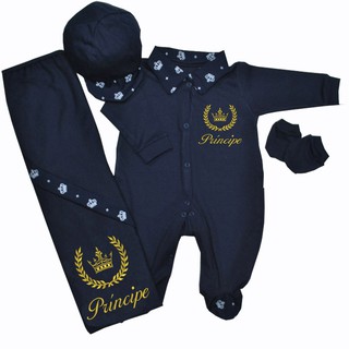Saída de Maternidade Príncipe Azul Marinho - Acompanha Mimo em Oferta na Shopee