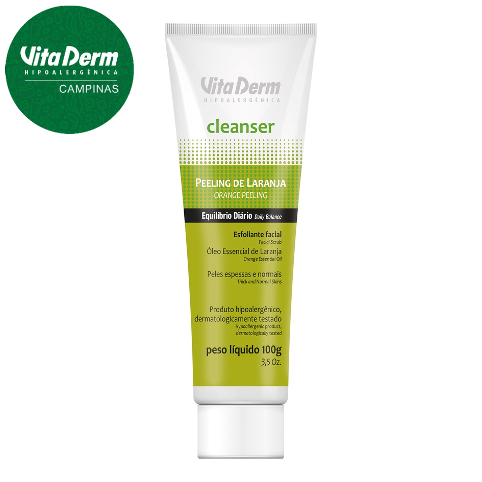 Esfoliante e Peeling Facial de Laranja Vita Derm 100g Skin Care Pele Oleosa Cuidado Beleza Estética em Oferta na Shopee