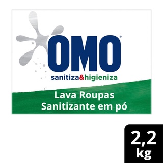Lava-Roupas em Pó Omo Ativo Concentrado Lavagem Perfeita Sanitiza & Higieniza 2,2kg
