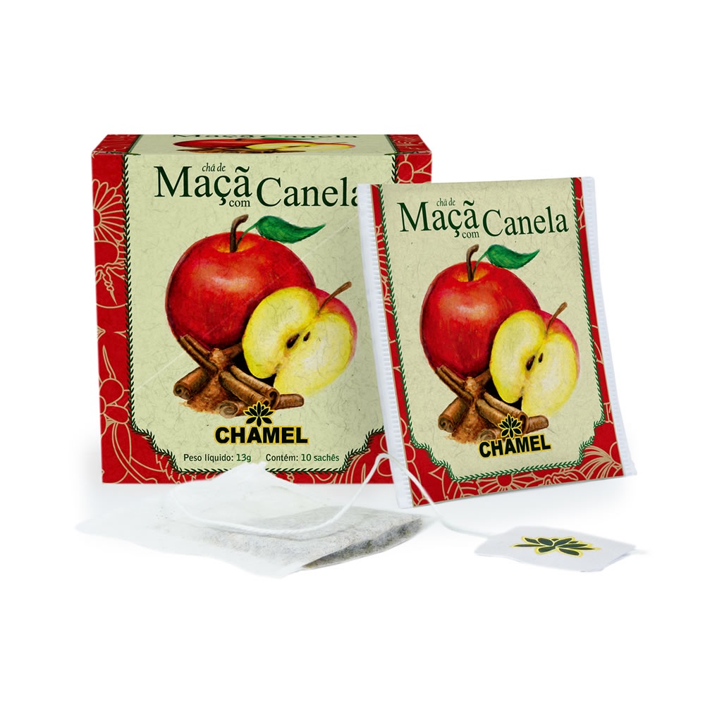 Chá de Maçã e Canela com 10 Sachês - Chamel