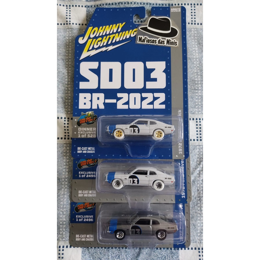 Johnny Lightning Set Maverick SD03 BR 2022 Salão Diecast 2022 SP White Lightning Dinner Chase