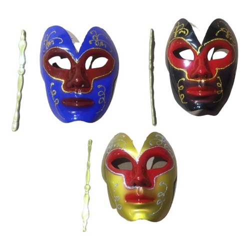 Kit Com 12 Máscaras Femininas Para Festas Cores Sort.