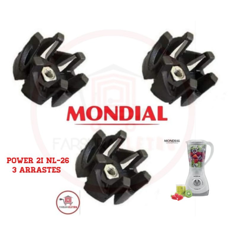 3x Arraste do Copo Original Liquidificador Mondial Power 2i NL-26