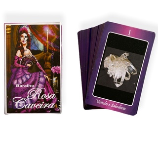 Baralho de Tarô Rosa Caveira com 36 Cartas E Manual de Instruções