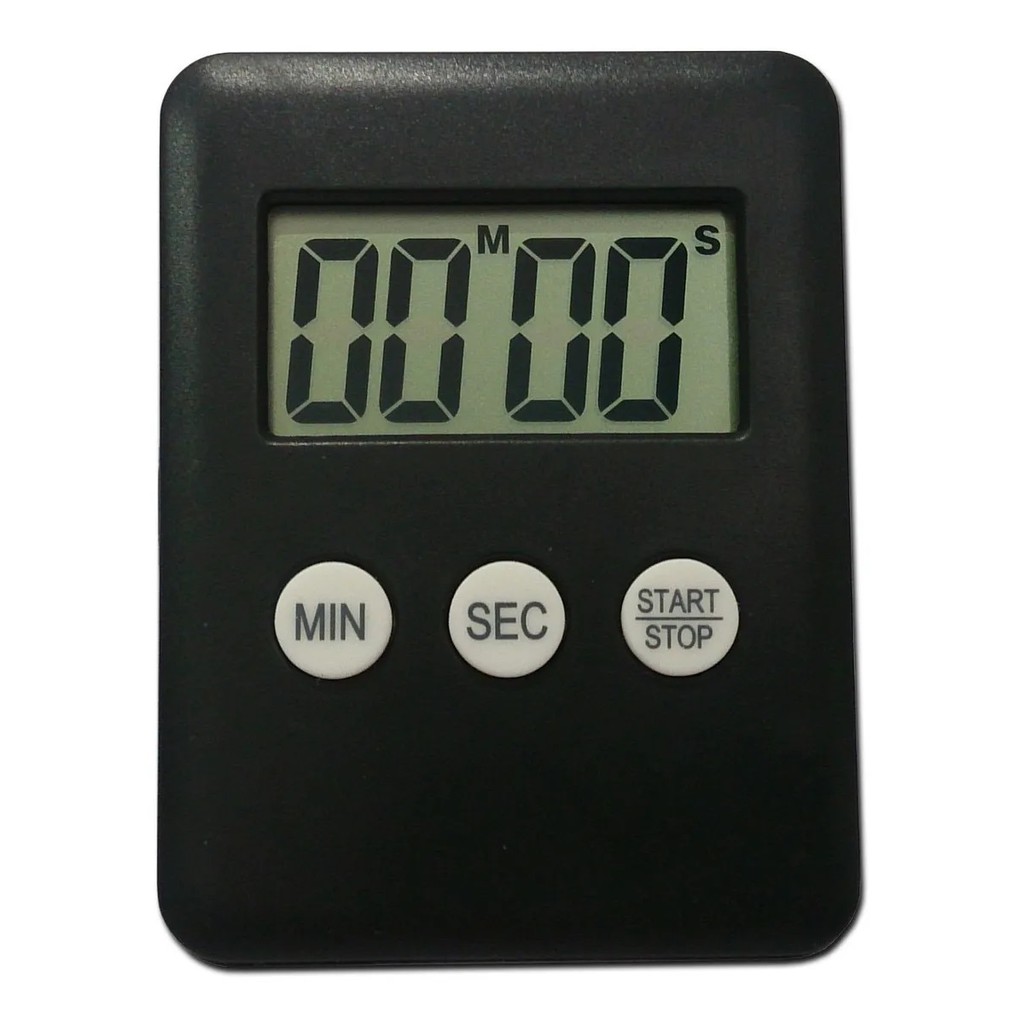 Timer de cozinha digital regressivo e cronometro com botão on/off e imã