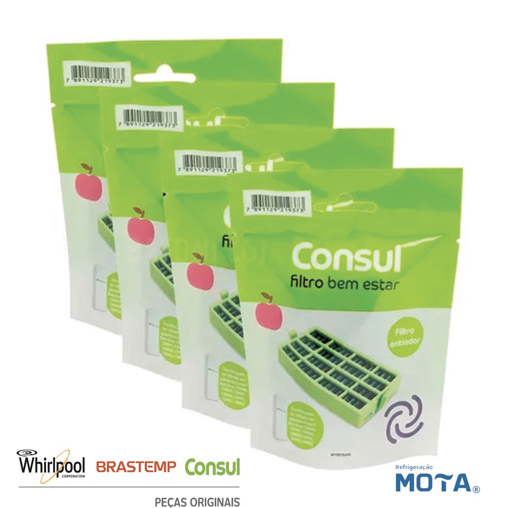 Kit 4 Filtro Bem Estar Consul Original W10515645