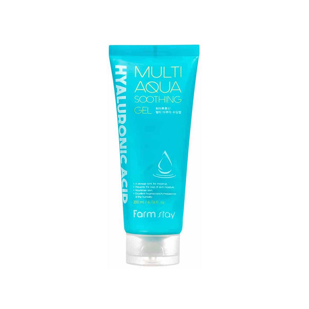 gel Calmante multi aqua De Ácido Hialurônico farmstay 200g em Oferta na Shopee