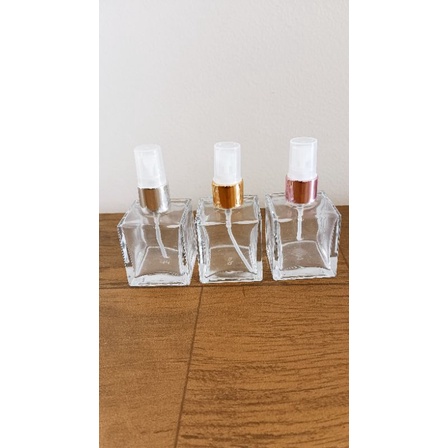 5 Vidros quadrado cubo 50ml com válvula spray rosé, preta, transparente,prata ou dourada para home spray