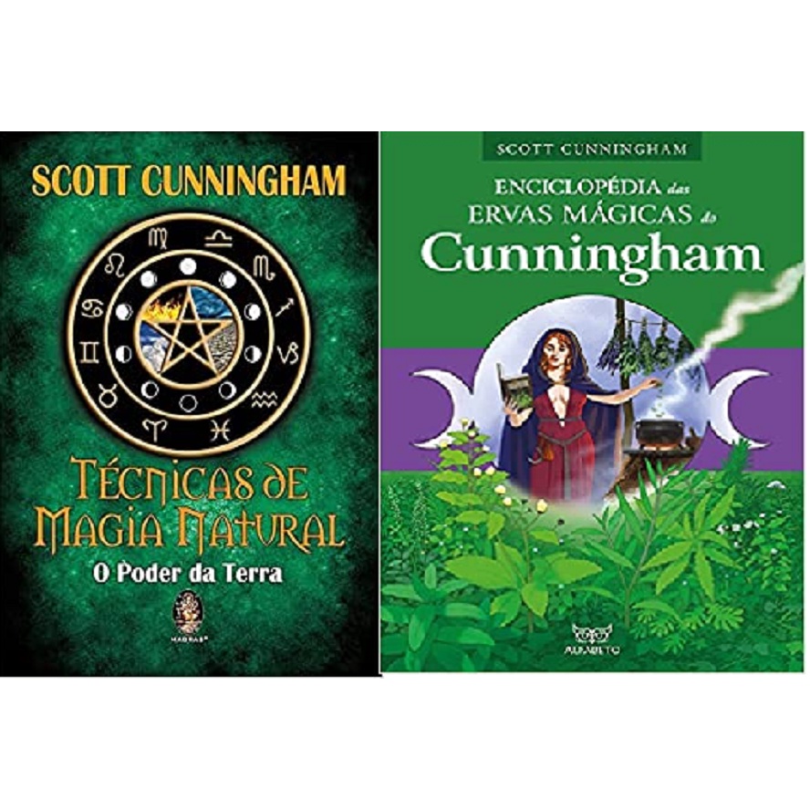 KIT 2 LIVROS Scott Cunningham  Técnicas de magia natural O poder da Terra + Enciclopédia das Ervas Mágicas do Cunningham