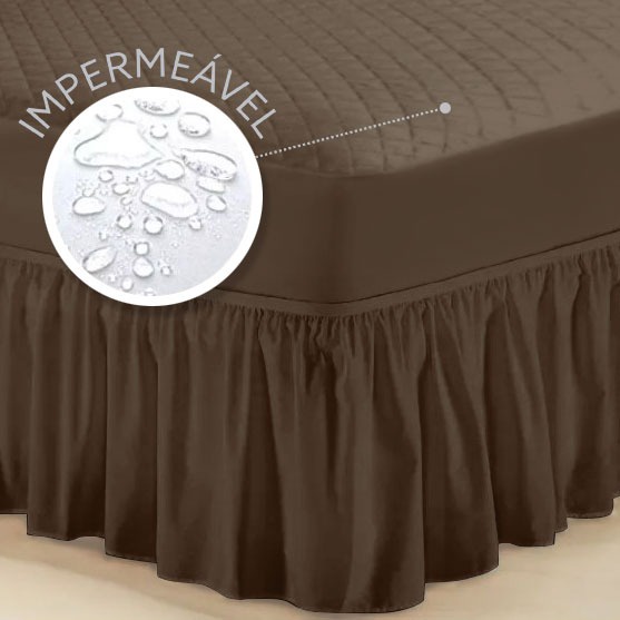 Capa de Colchão Impermeável Matelada Casal King + Saia box Cores Variadas