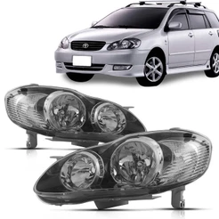 Par Farol Corolla Fielder 2003 2004 2005 2006 2007 Foco Duplo Mascara Negra