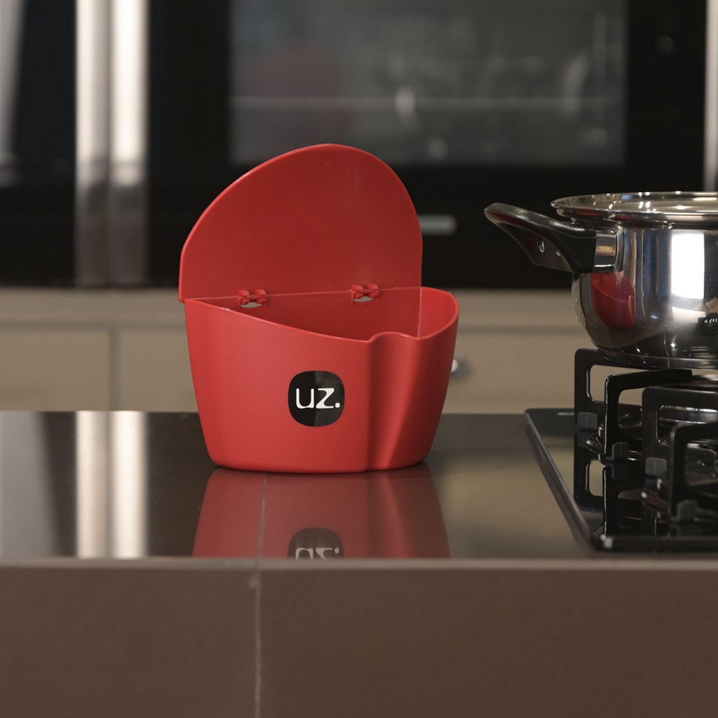 Saleiro Porta Sal Temperos Condimentos Com Tampa 500ml Organização Bancada Cozinha UZ145 - Vermelho