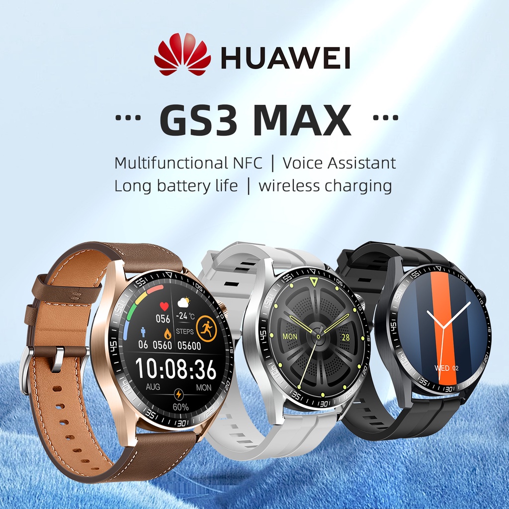 Smartwatch Huawei GS3 Max Relógio Smart Tela HD 1.35 Polegadas À Prova D'água Bluetooth Para