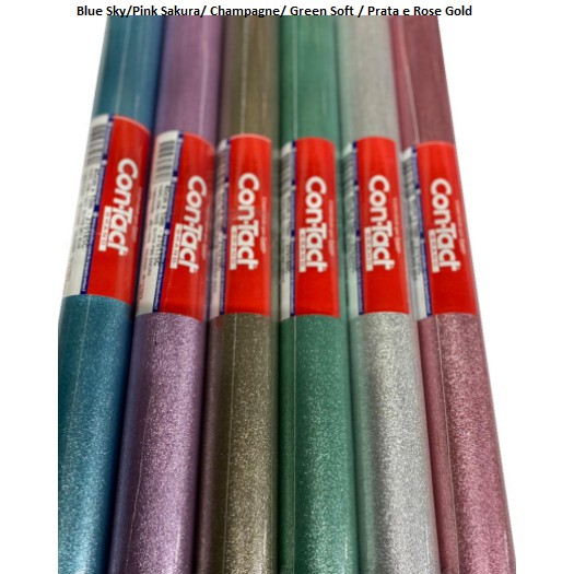 Papel Contact Adesivo Plástico Com Glitter e Holográficos - Varias Cores - 10 metros X 45 cm de largura em Oferta na Shopee