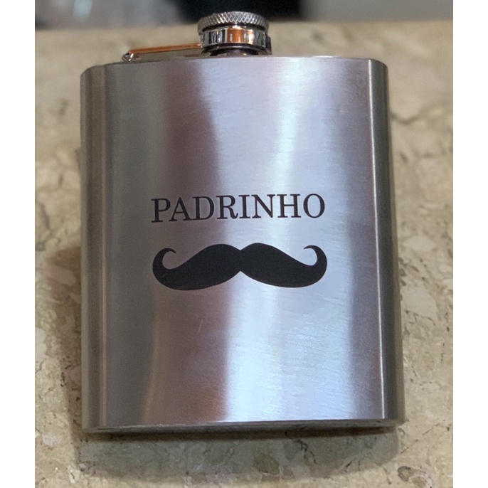 Cantil Porta Bebida De Bolso 205ml Inox 7oz - Whisky Vodka Art ah Laser