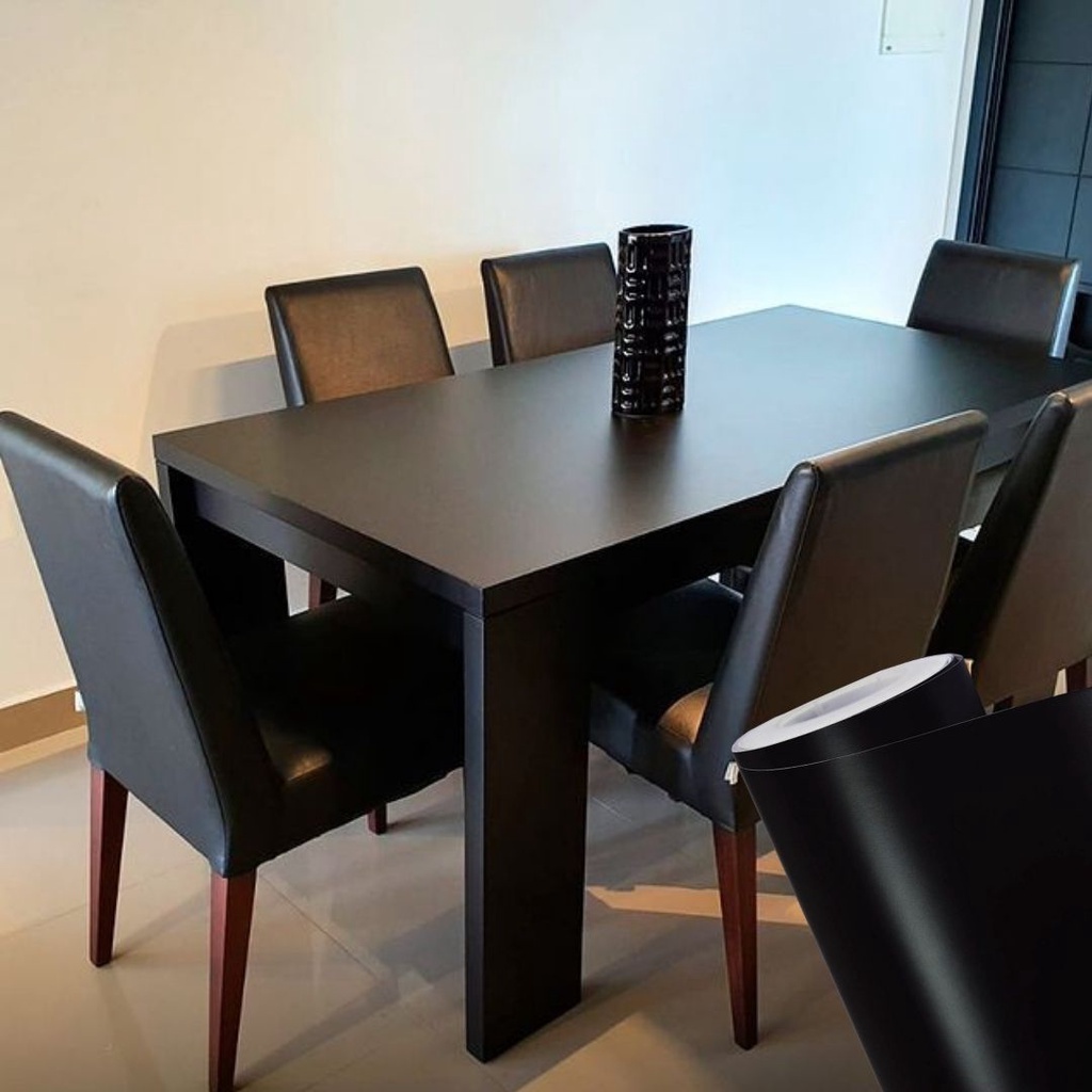 Adesivo Vinil Preto Tipo Papel Contact À Prova d'água Envelopamento Móveis Geladeira Fogão